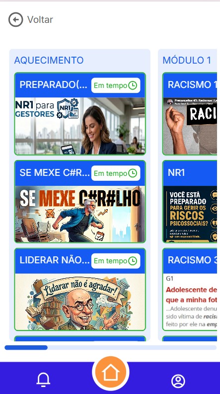 Tela mobile do curso NR-1 na Ebbi Edu